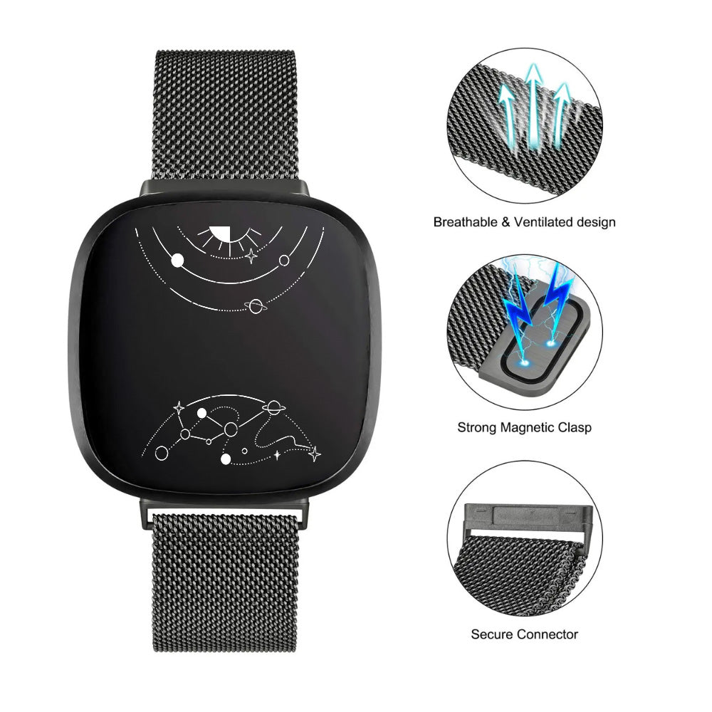 Monstro Bande en Acier Milanese pour Fitbit Série