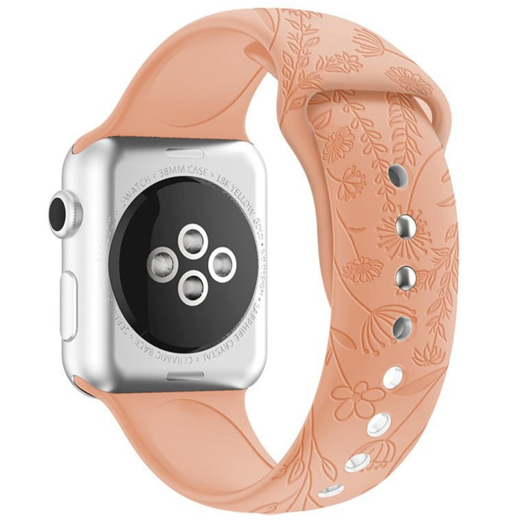 Flos Engraved Silicone Band For Apple Watch - Astra Straps