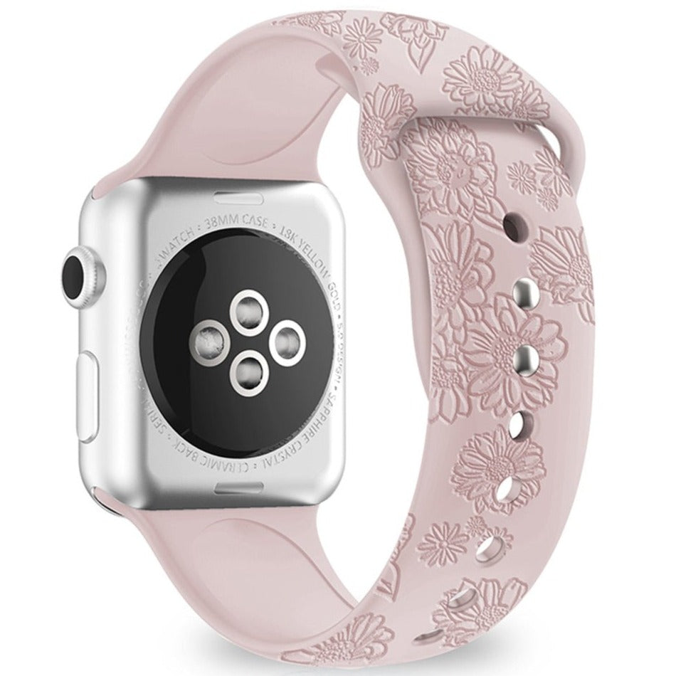 Flos Engraved Silicone Band For Apple Watch - Astra Straps