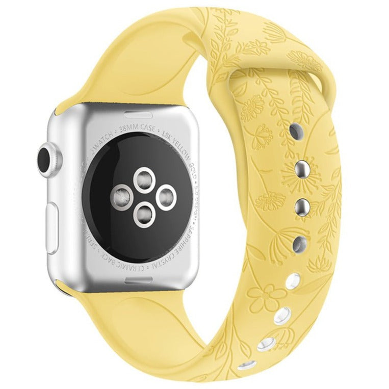 Flos Engraved Silicone Band For Apple Watch - Astra Straps